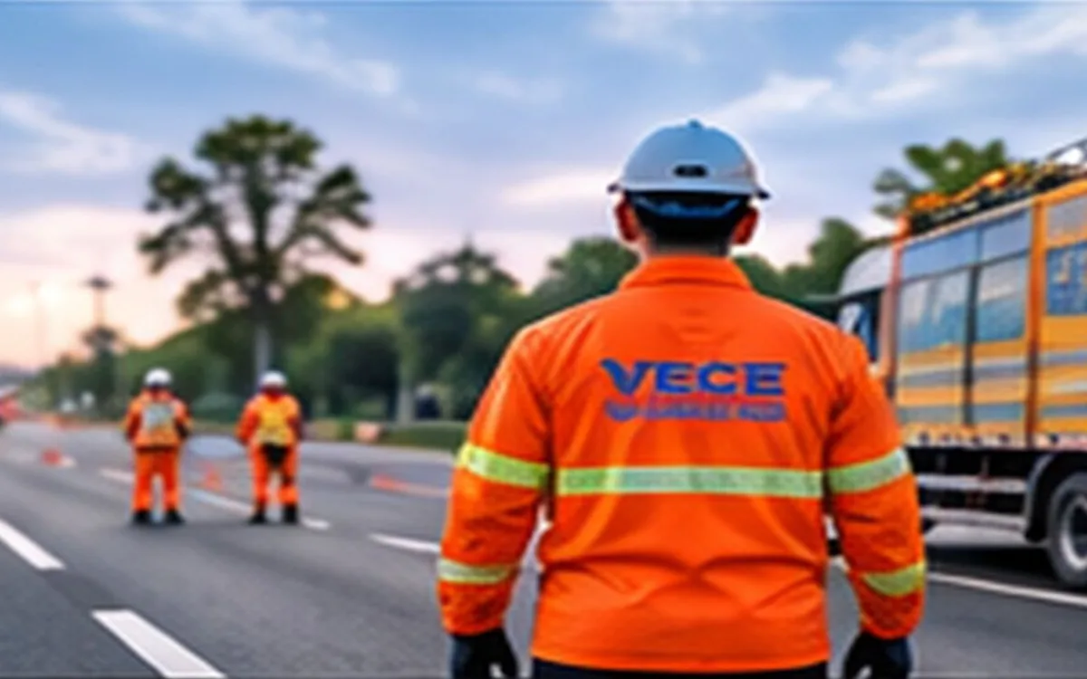 Nhân viên bảo trì đường cao tốc